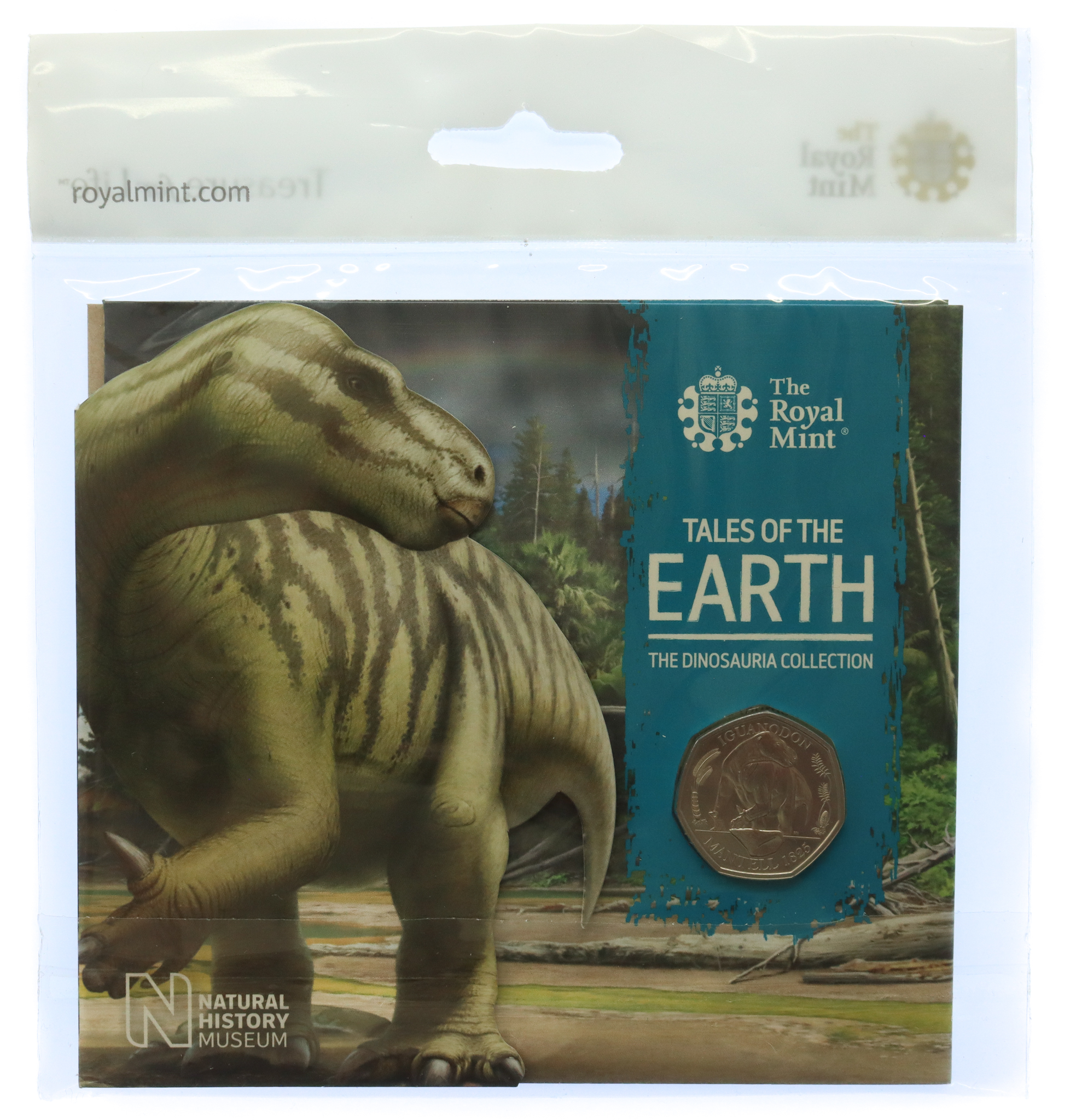 Royal Mint Tales of the Earth - Iguanodon 2020 UK 50p Brilliant Uncirculated Coin 