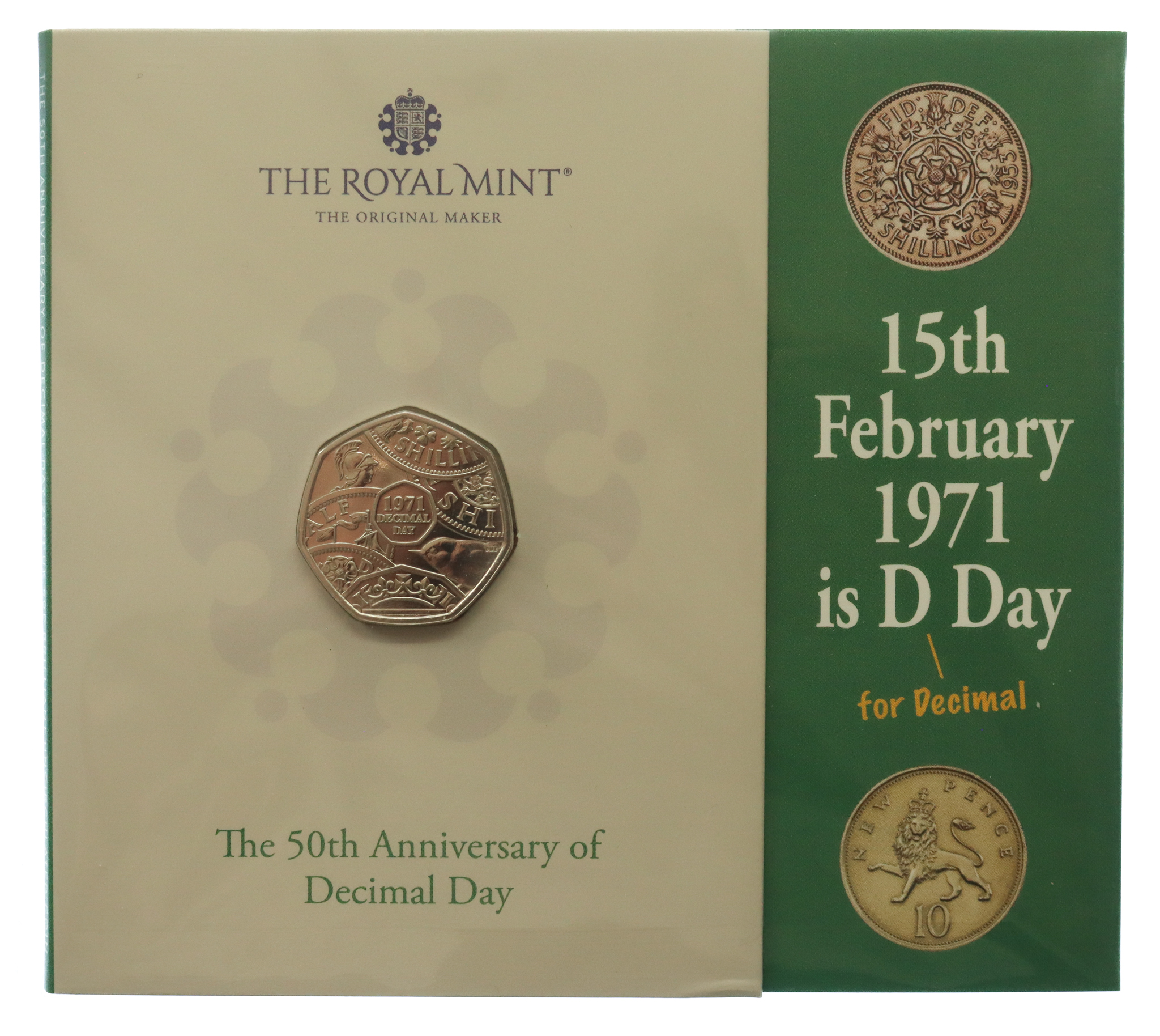Royal Mint 50th Anniversary of Decimal Day 2021 UK 50p Brilliant Uncirculated Coin