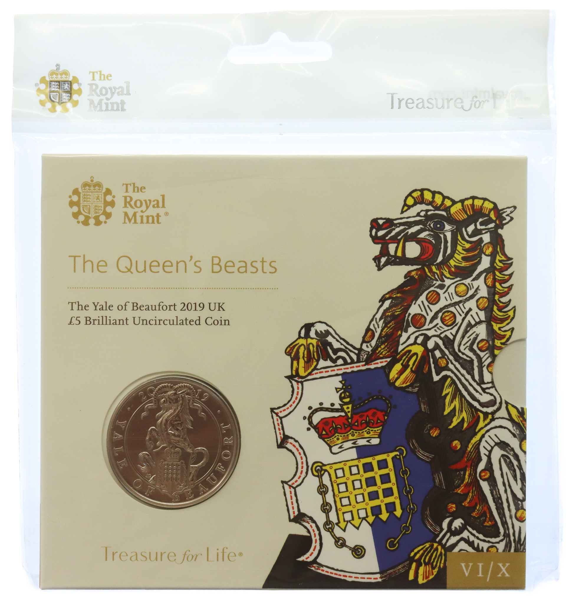 Royal Mint 2019 The Queen's Beasts - Yale of Beaufort Brilliant Uncirculated £5 Coin