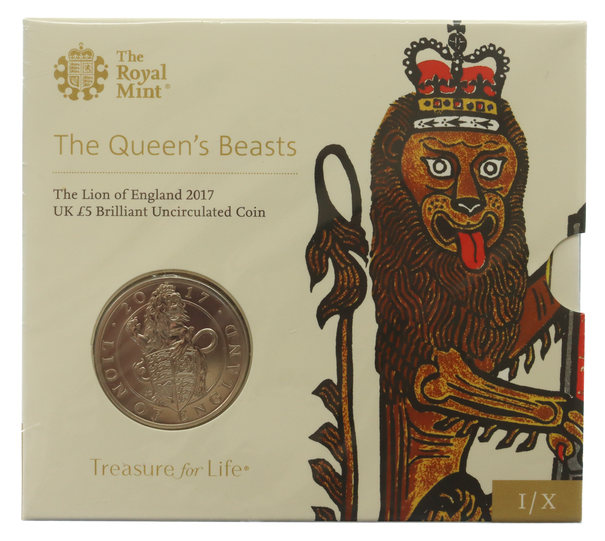 Royal Mint 2017 The Queen's Beasts - Lion of England Brilliant Uncirculated £5 Coin