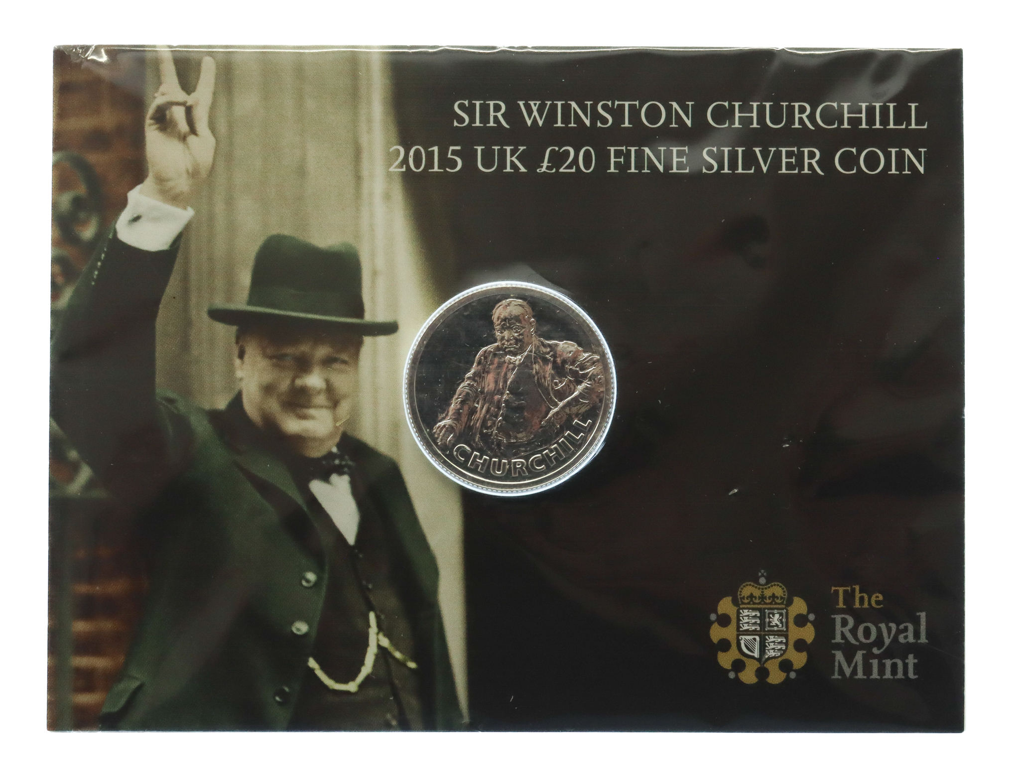 Royal Mint Sir Winston Churchill Brilliant Uncirculated 2015 UK £20 Fine Silver Coin 