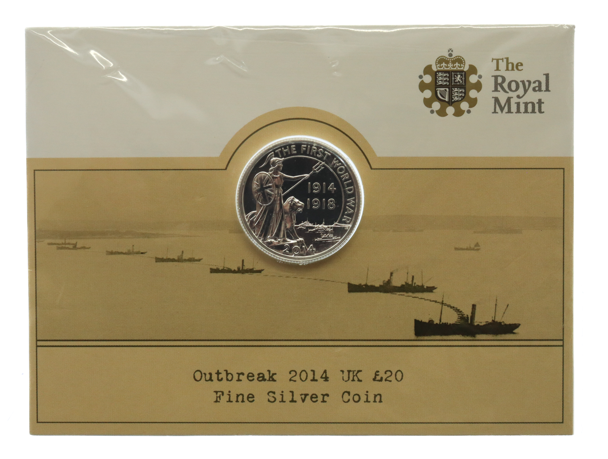 Royal Mint Outbreak of World War One 2014 UK £20 Fine Silver Coin 