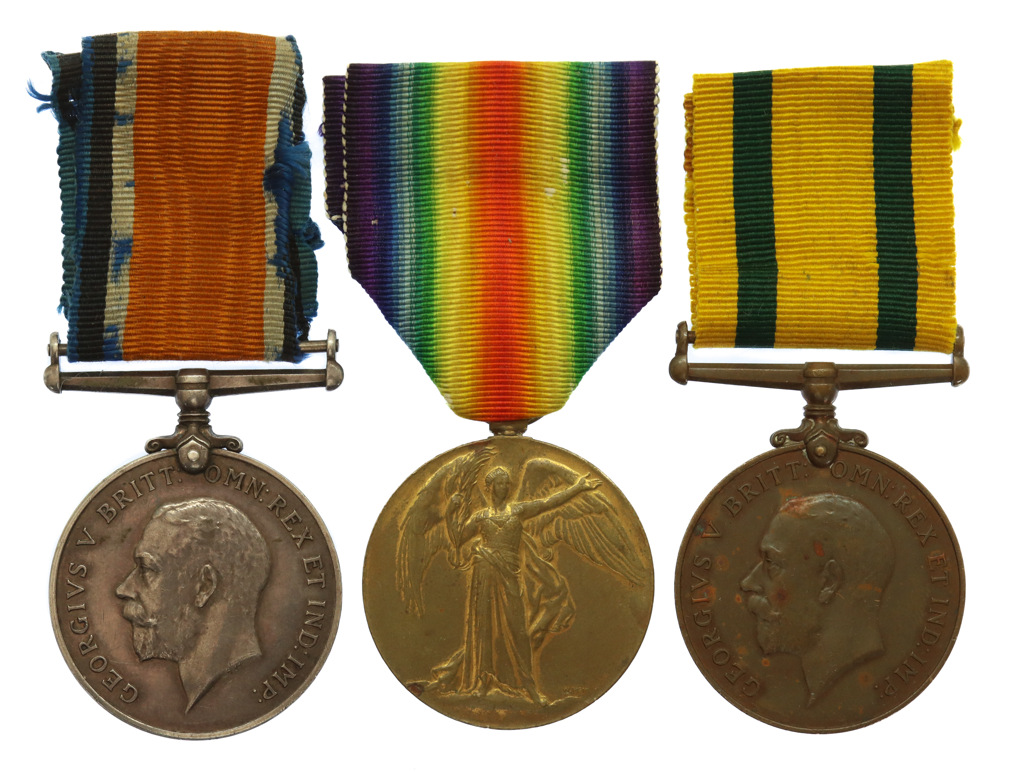 WW1 British War Medal, Victory Medal and Territorial Force War Medal Group of Three - Pte. J. Hart, 1st/5th Bn. Devonshire Regiment