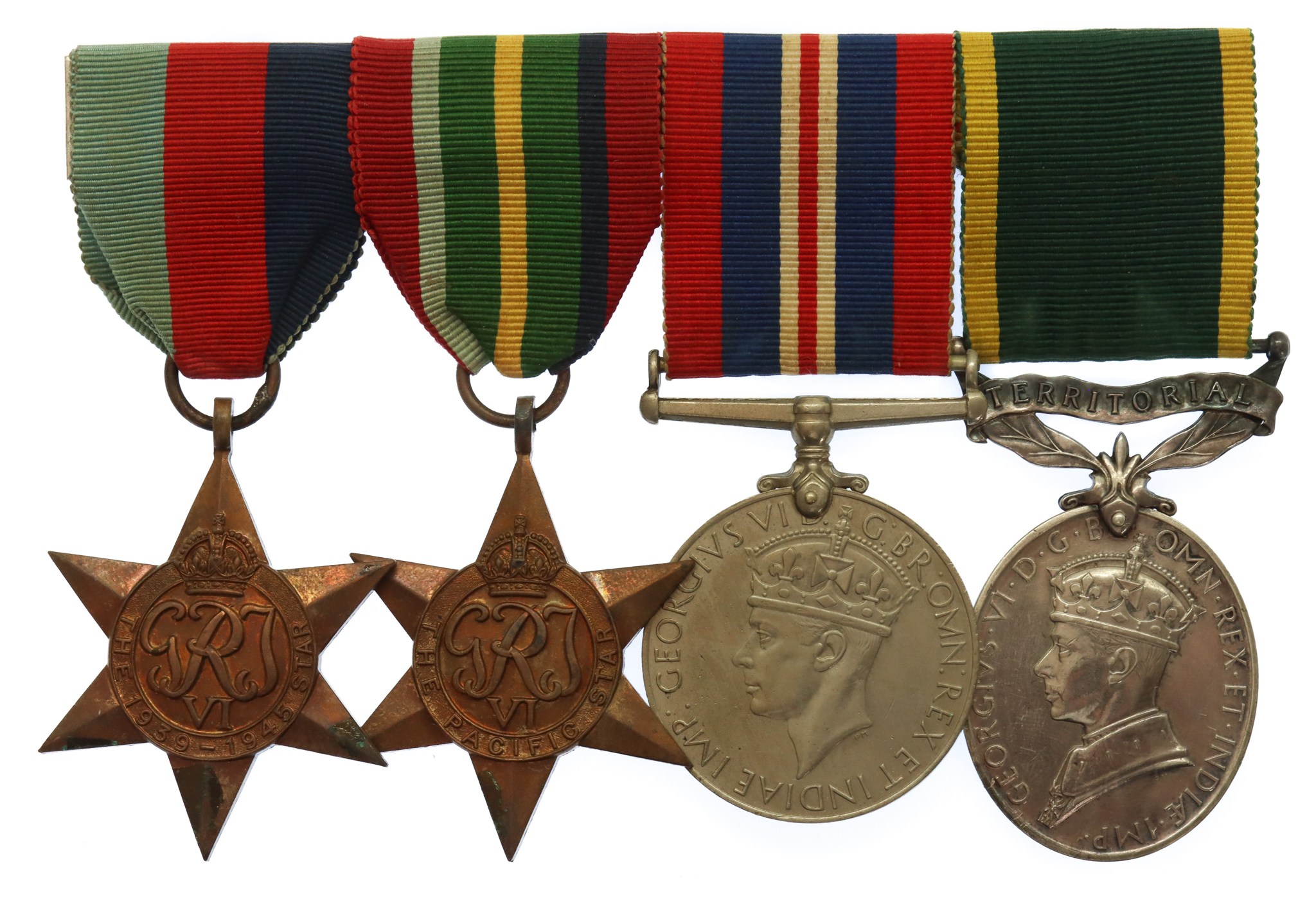 WW2 Far East Prisoner of War Territorial Efficiency Medal Group of Four - Pte. W. Sheldrake, 5th Bn. Suffolk Regiment