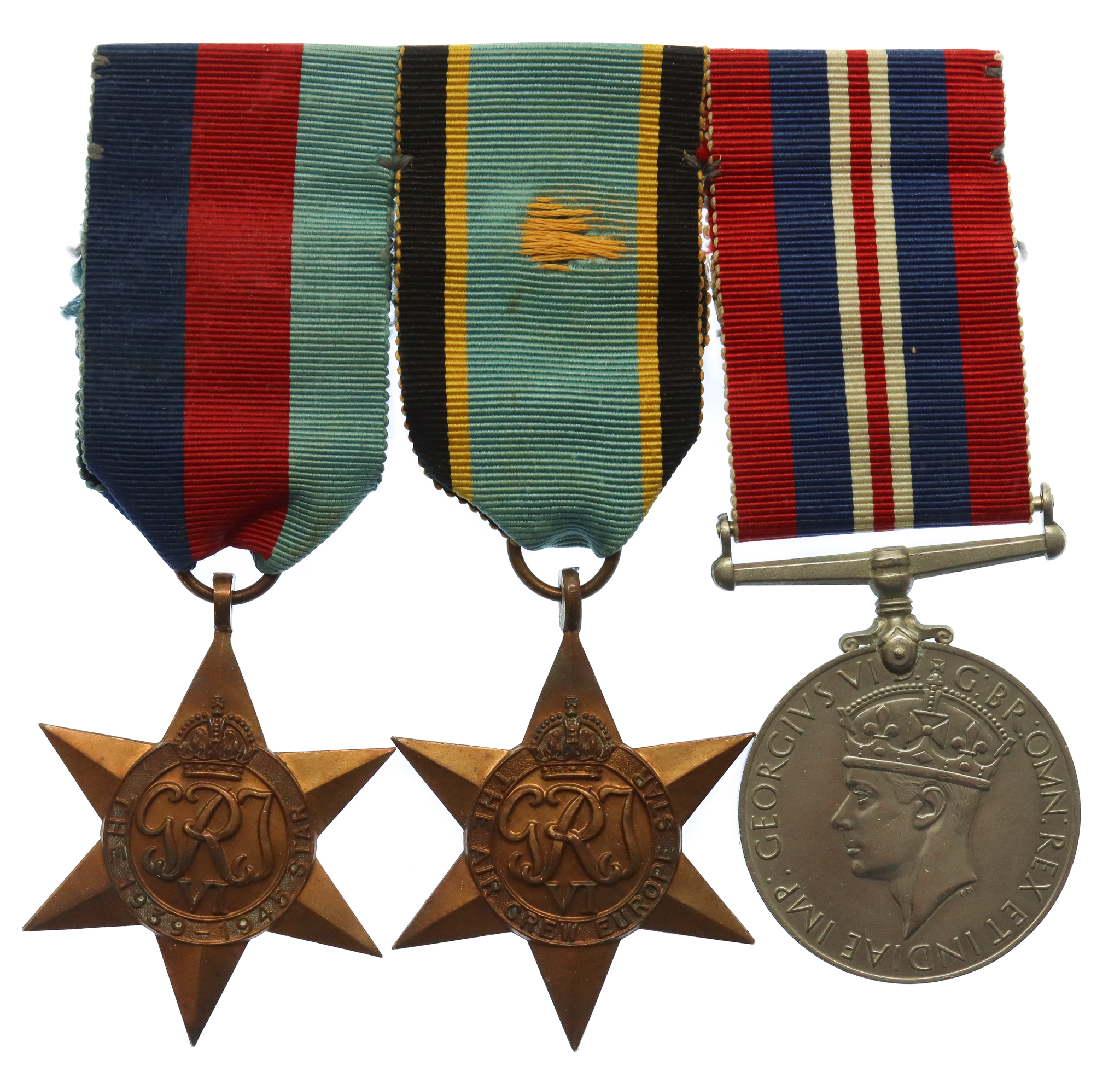 WW2 Air Crew Europe Star Medal Group of Three - Unattributed