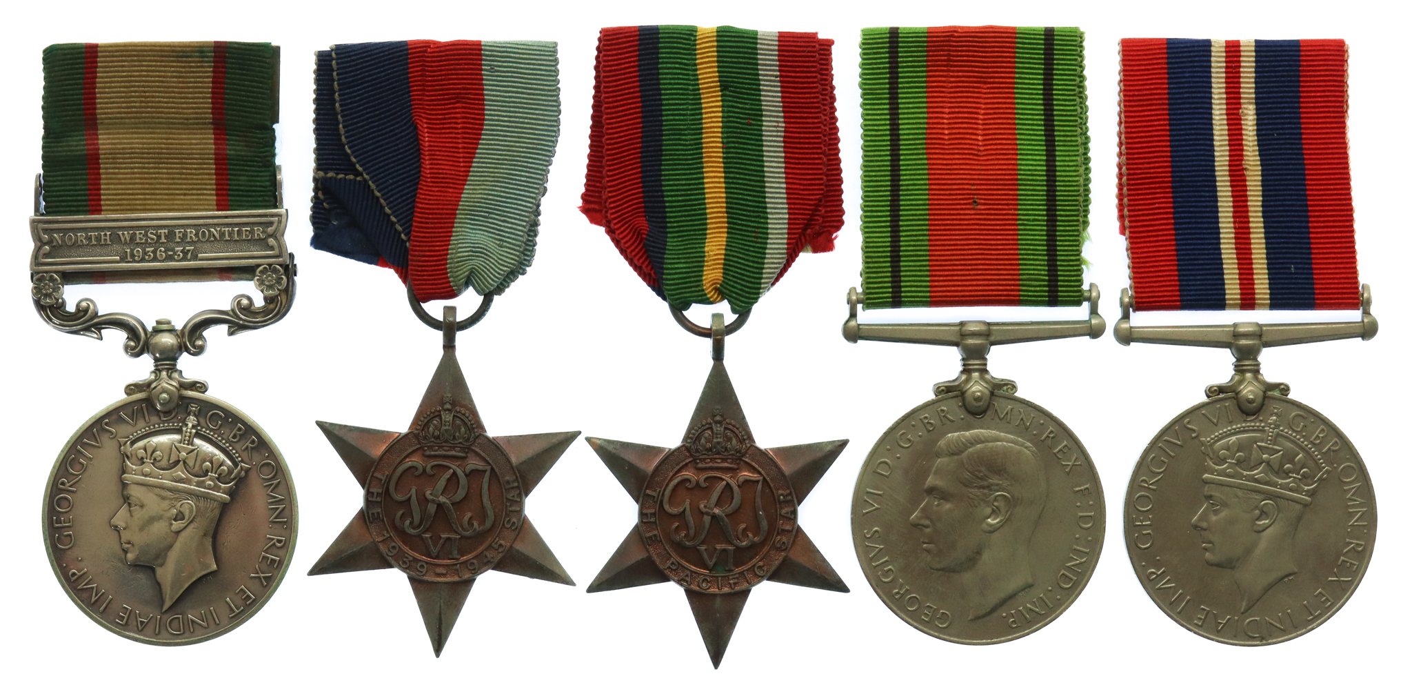 1936 IGS (North West Frontier 1937-39) and WW2 Far East Prisoner of War Casualty Medal Group of Five - Pte. H.M. Nobes, 5th Bn. Royal Norfolk Regiment