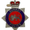 Surrey Police Enamelled Warrant Card Badge - Queen's Crown