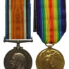 WW1 British War & Victory Casualty Medal Pair - Lieut. H.V. Higgins, 116th Coy. Machine Gun Corps - K.I.A. 3/9/16
