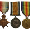 WW1 Aubers Ridge Casualty 1914 Mons Star Medal Trio - Lieut. R.W. Rundle, 1st Bn. Notts & Derby Regiment (Sherwood Foresters) - K.I.A. 9/5/15