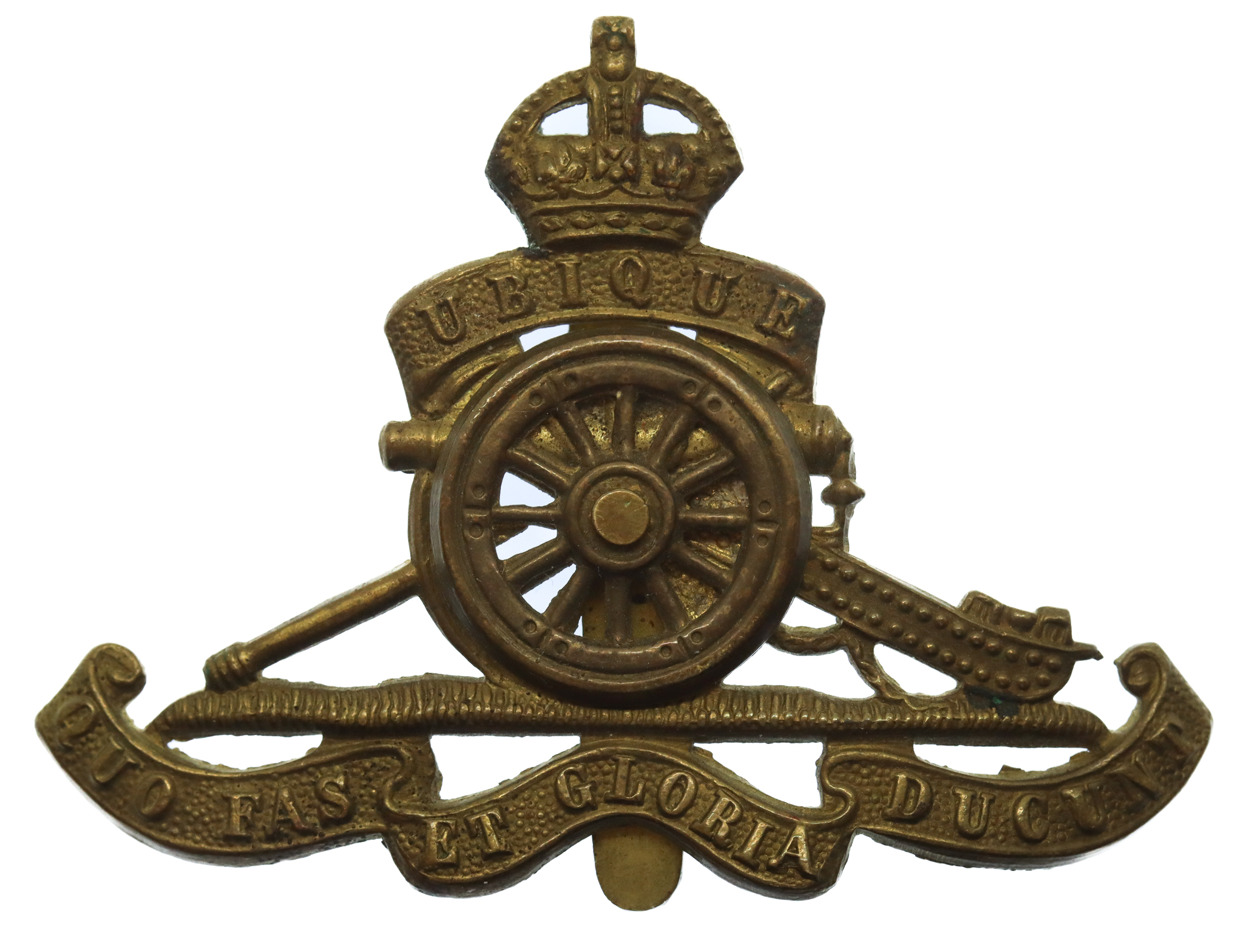 Royal Artillery (Revolving Wheel) Cap Badge - King's Crown