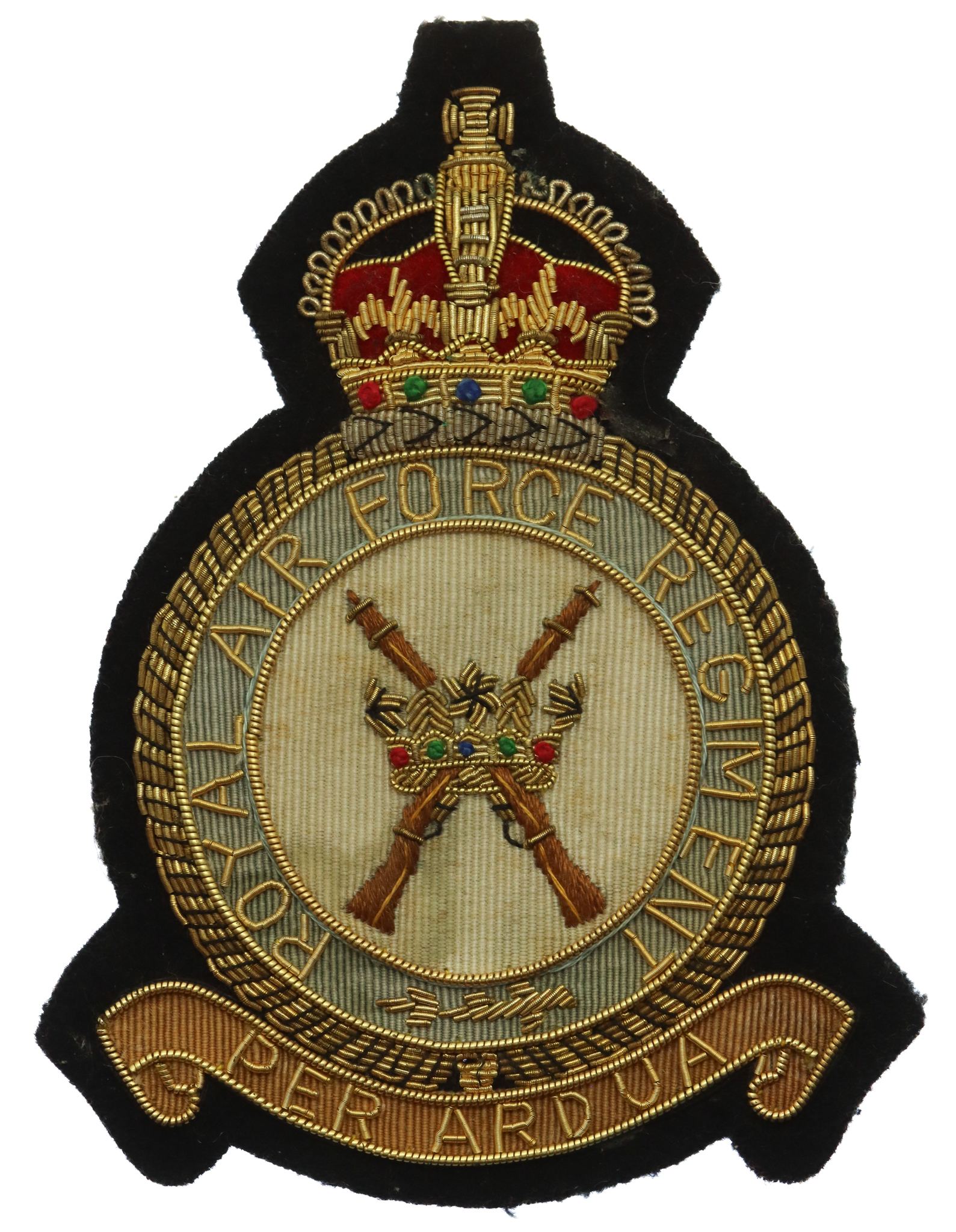 Royal Air Force (R.A.F.) Regiment Bullion Blazer Badge - King's Crown