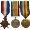WW1 Aubers Ridge Casualty 1914 Mons Star Trio - Pte. J. Smyth, 1st Bn. Seaforth Highlanders - K.I.A. 9/5/15