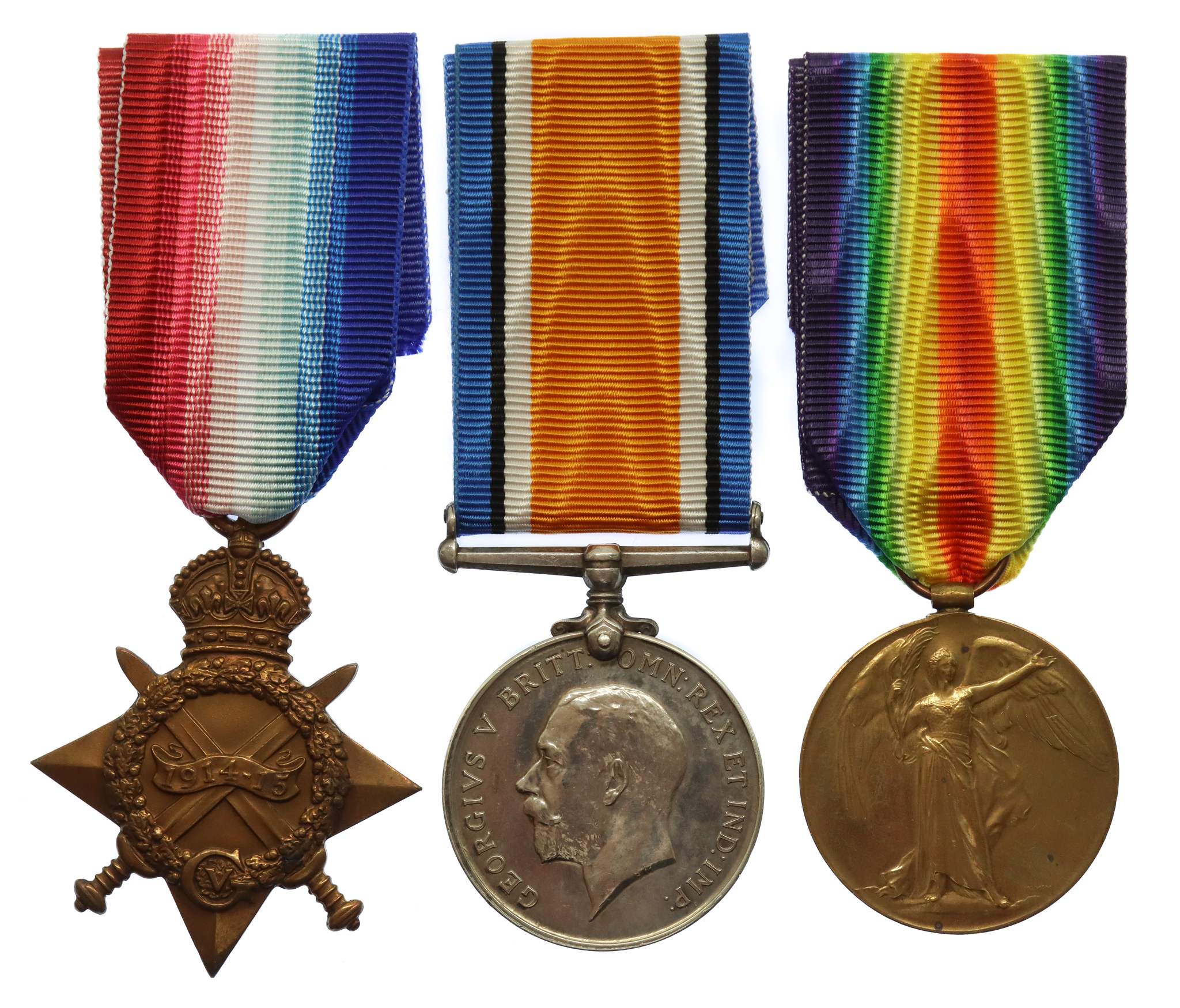 WW1 Casualty 1914-15 Star Medal Trio - Sgt. L. Lawley, 9th Bn. King's Own Yorkshire Light Infantry