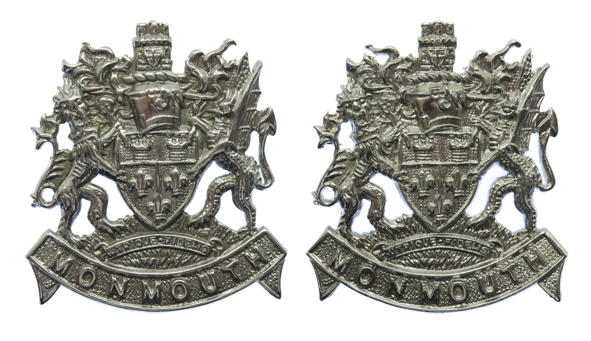 Pair of Monmouthshire Constabulary Collar/Epaulette Badges