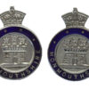 Pair of Monmouthshire Constabulary Enamelled Collar/Epaulette Badges