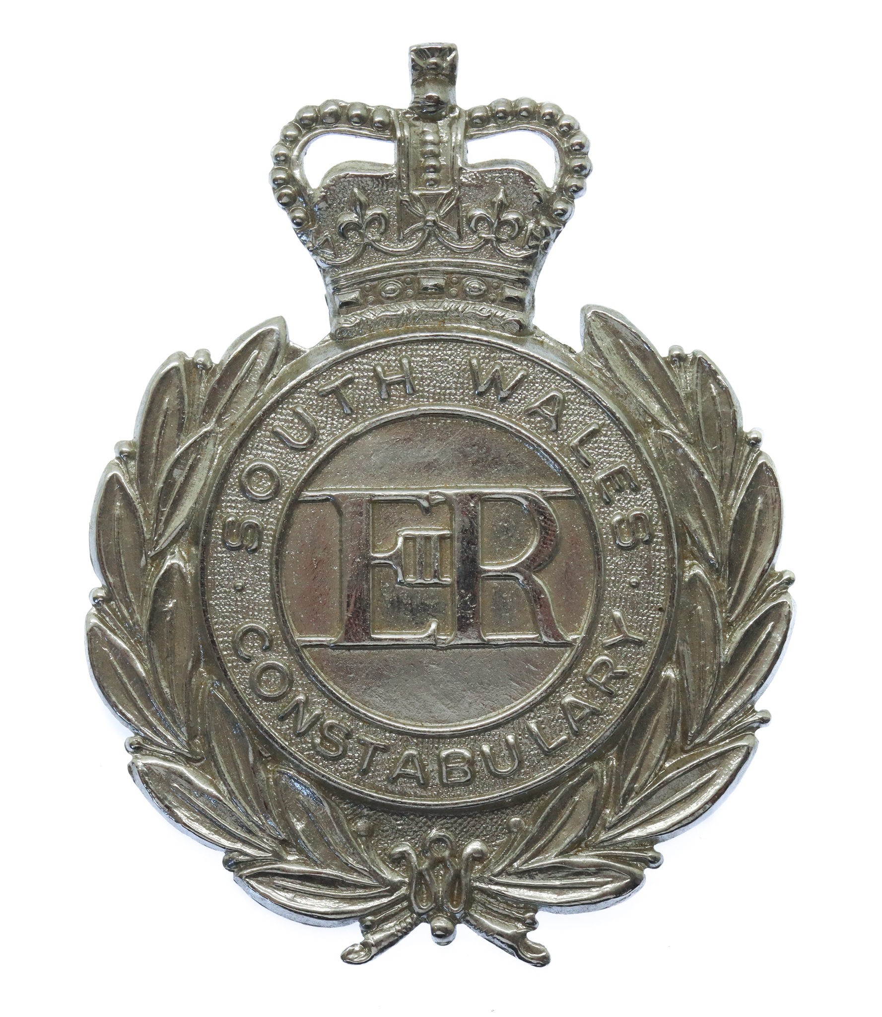 South Wales Constabulary Wreath Cap Badge - Queen's Crown