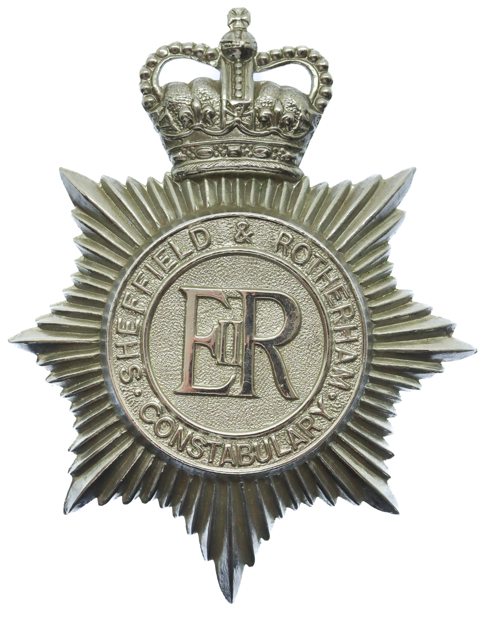 Sheffield & Rotherham Constabulary Helmet Plate - Queen's Crown