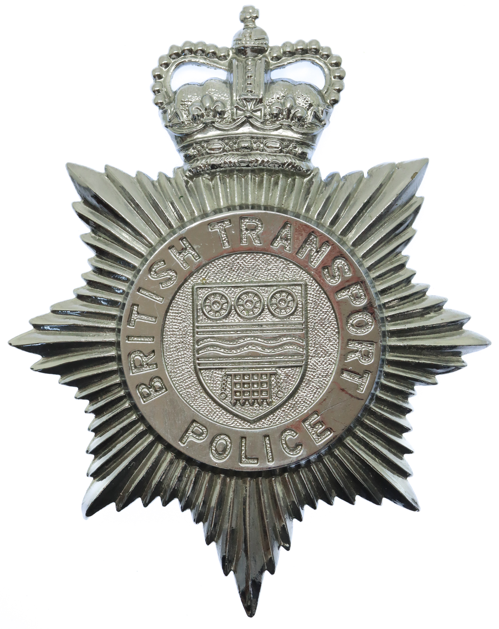 British Transport Police (B.T.P.) Helmet Plate - Queen's Crown