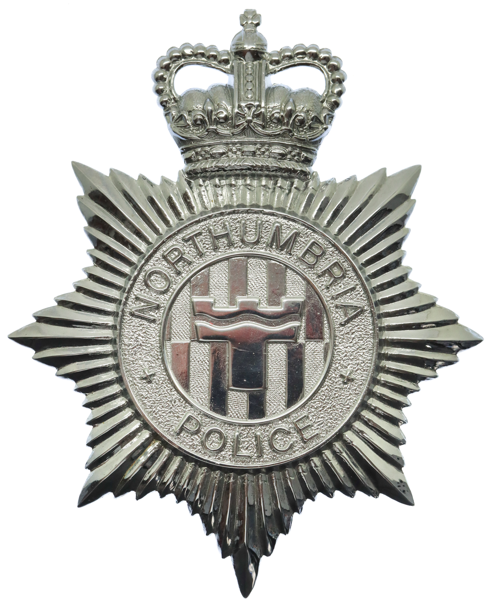 Northumbria Police Helmet Plate - Queen's Crown