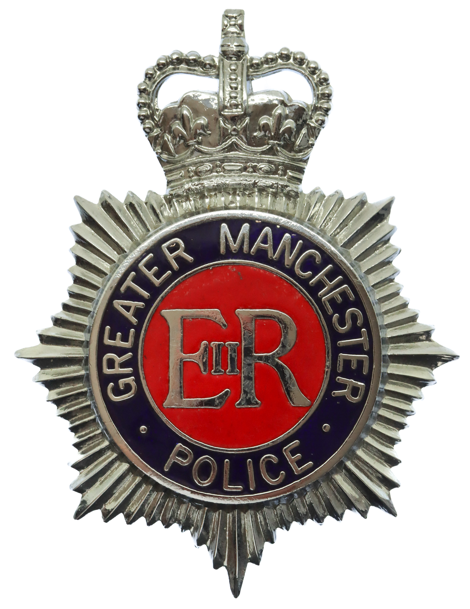 Greater Manchester Police Enamelled Helmet Plate - Queen's Crown