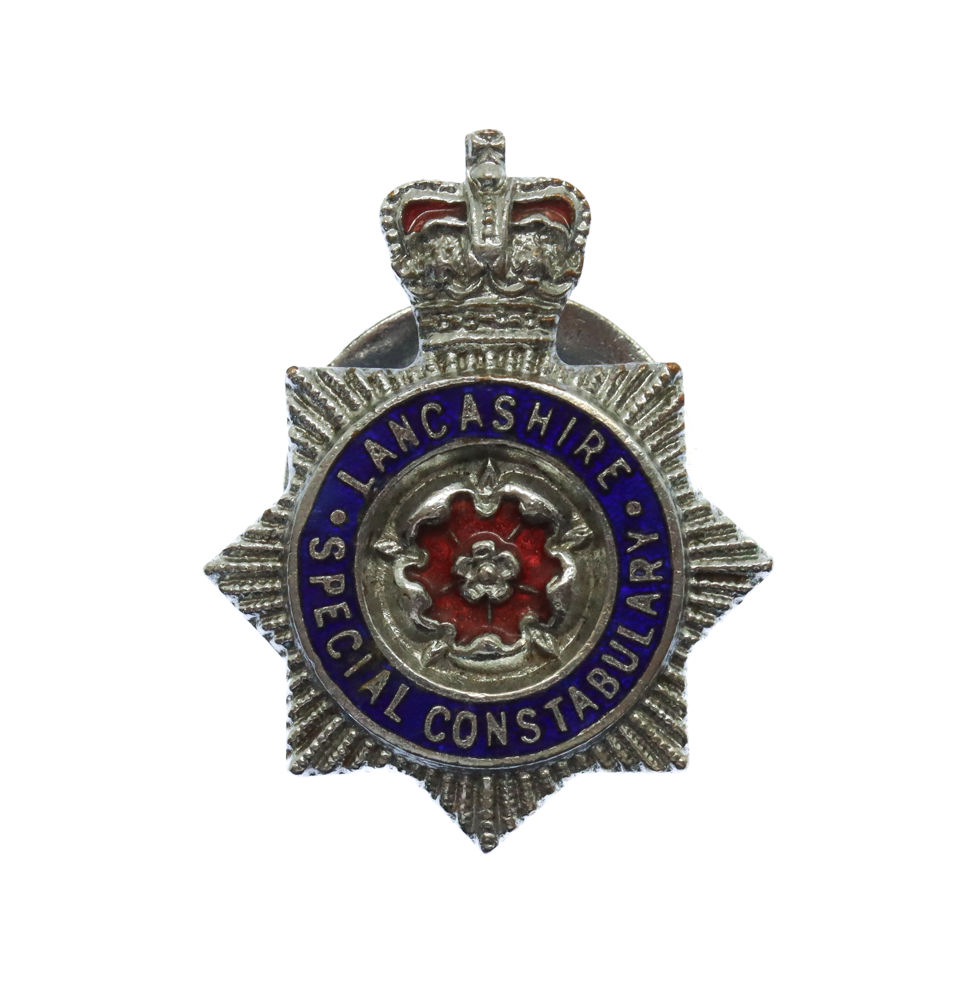 Lancashire Special Constabulary Enamelled Lapel Badge - Queen's Crown