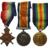 WW1 1914-15 Star Medal Trio - Pte. W. Gorner, Border Regiment - Wounded