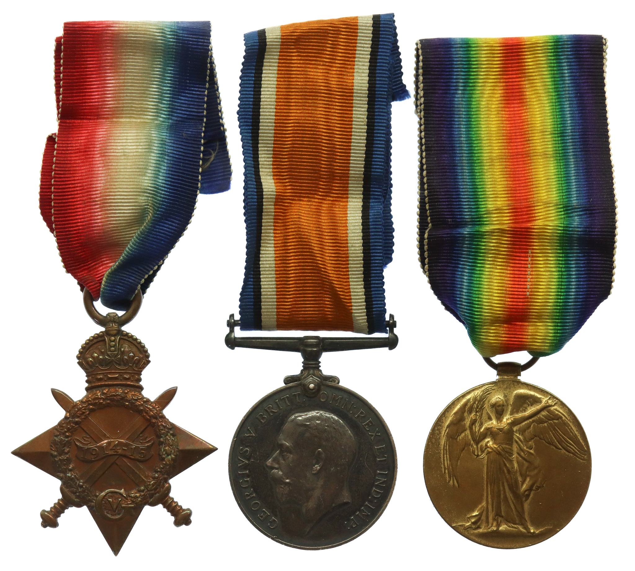 WW1 1914-15 Star Medal Trio - Pte. W. Gorner, Border Regiment - Wounded