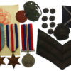 WW2 Medal Group of Three with Dog Tags - CQMS B. Miller, Cameronians (Scottish Rifles) 