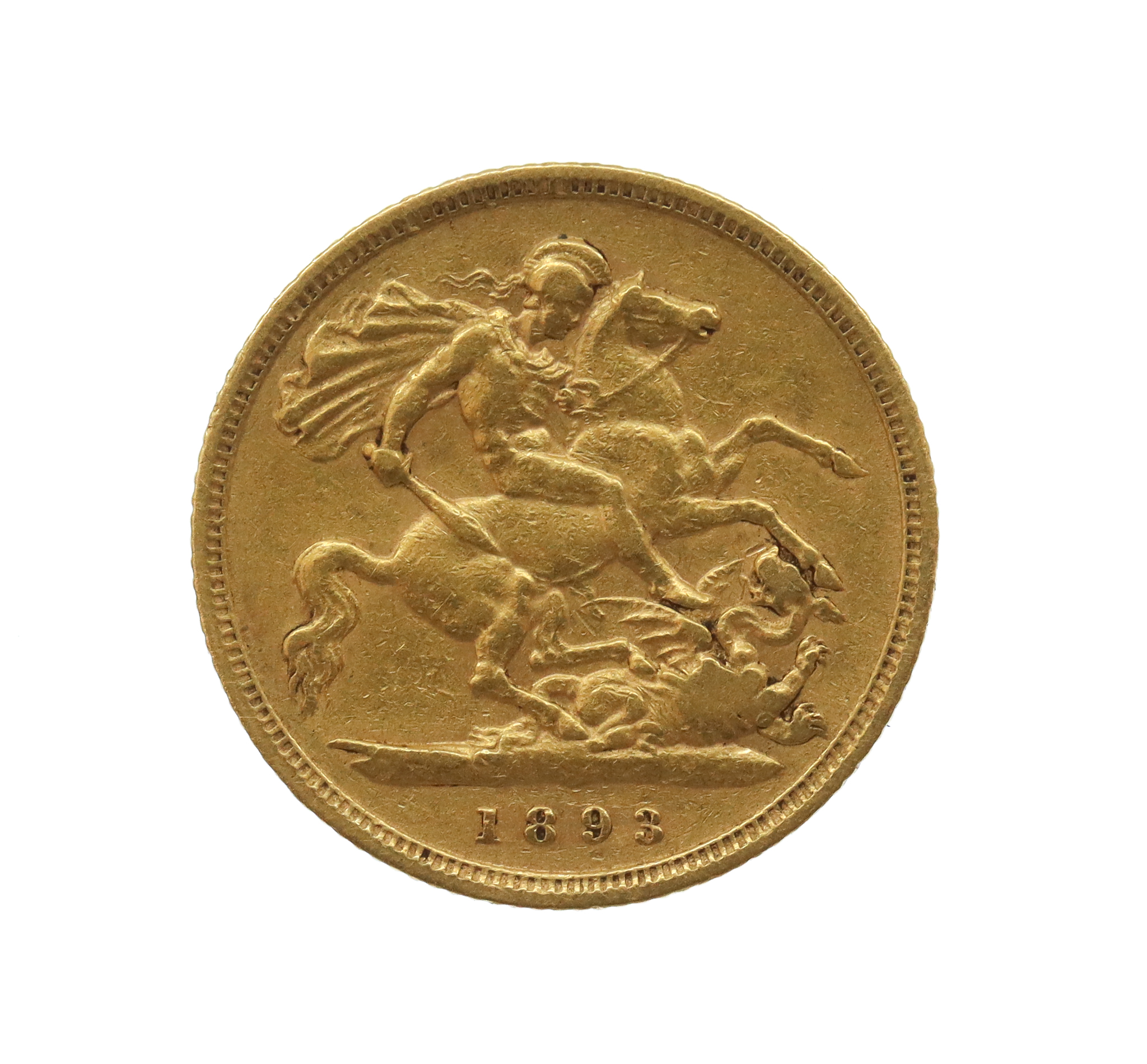 1893 Victoria 22ct Gold Half Sovereign Coin