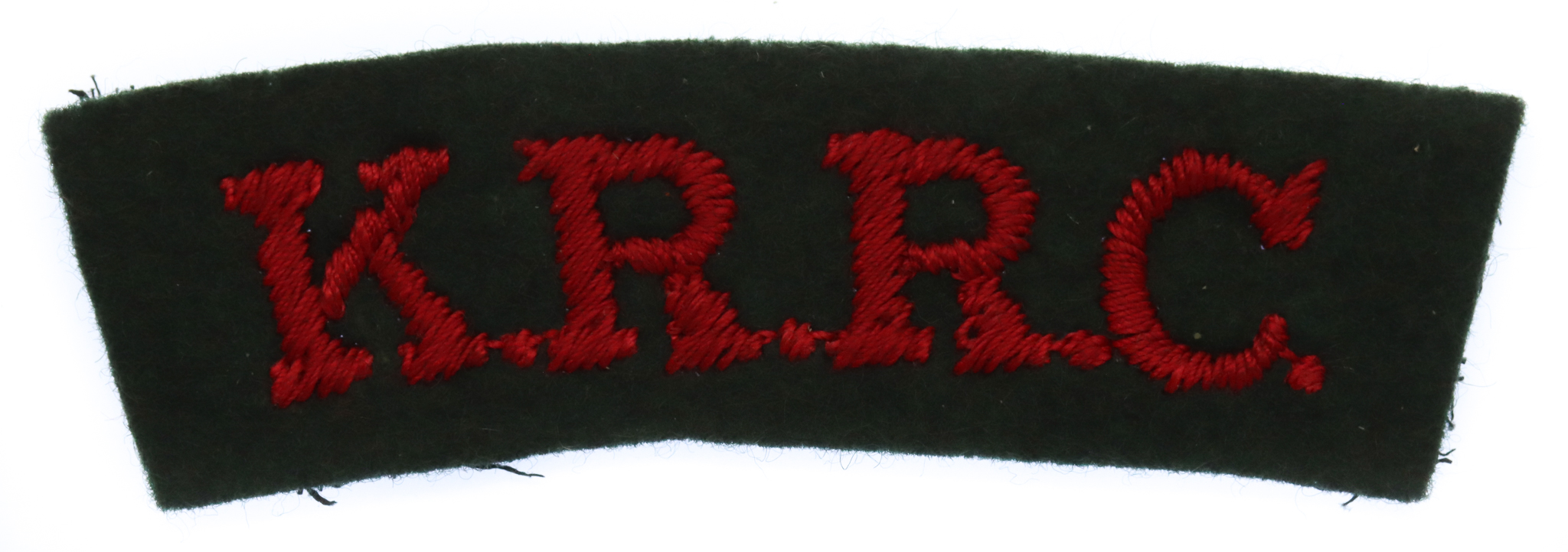 King's Royal Rifle Corps (K.R.R.) Cloth Shoulder Title