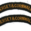 Pair of Somerset & Cornwall Light Infantry (SOMERSET & CORNWALL L.I.) Cloth Shoulder Titles