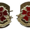 Pair of Queen's Lancashire Regiment Anodised (Staybrite) Collar Badges