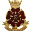 Queen's Lancashire Regiment Enamelled Cap Badge - Queen's Crown