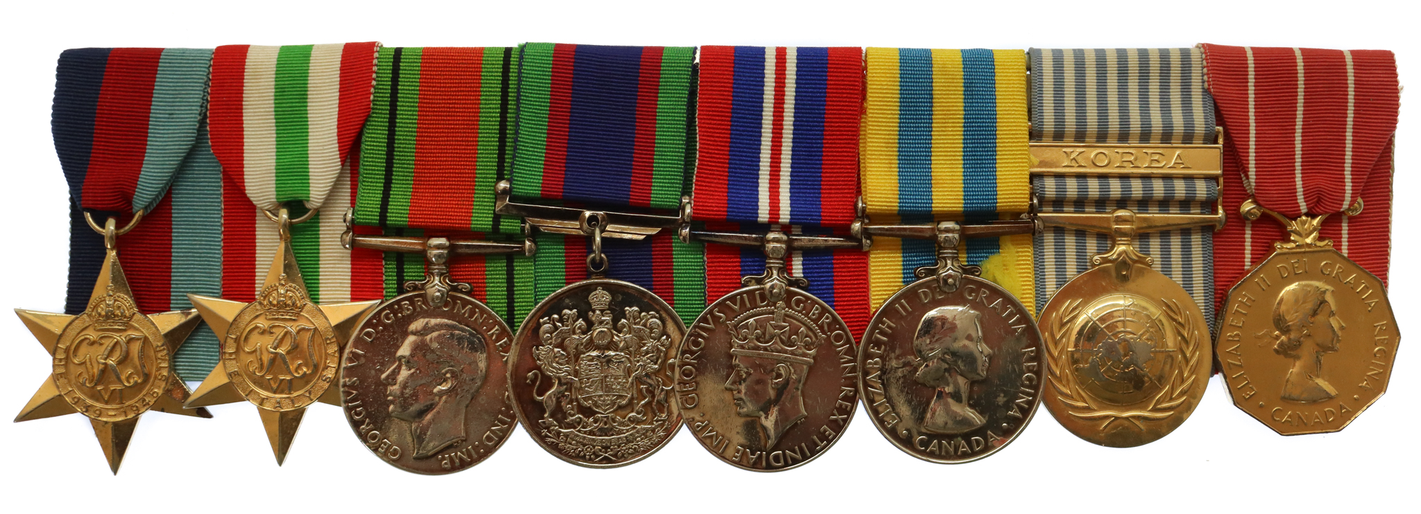 Canadian WW2 and Korean War Medal Group of Eight - A. Sgt. E.L. McGuire