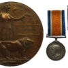 WW1 British War Medal, Victory Medal and Memorial Plaque - Pte. J. Cairns, 1st Bn. Royal Scots Fusiliers - K.I.A. 13/11/16