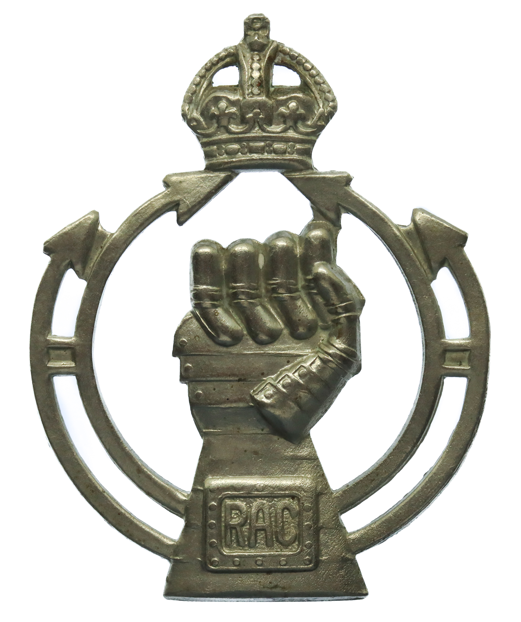 Royal Armoured Corps (R.A.C.) Cap Badge - King's Crown