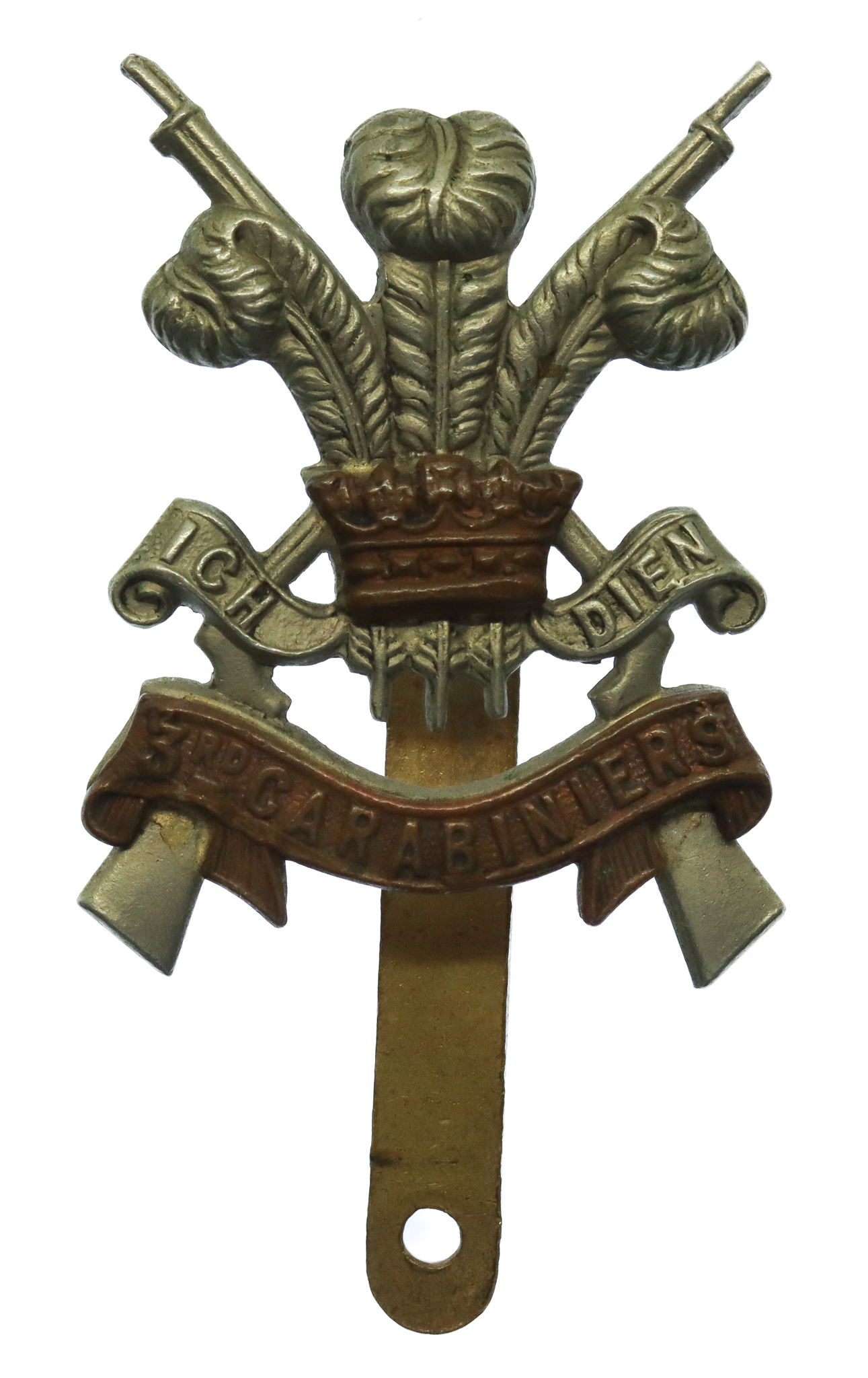 3rd Carabiniers (Prince of Wales's Dragoon Guards) Bi-metal Cap Badge