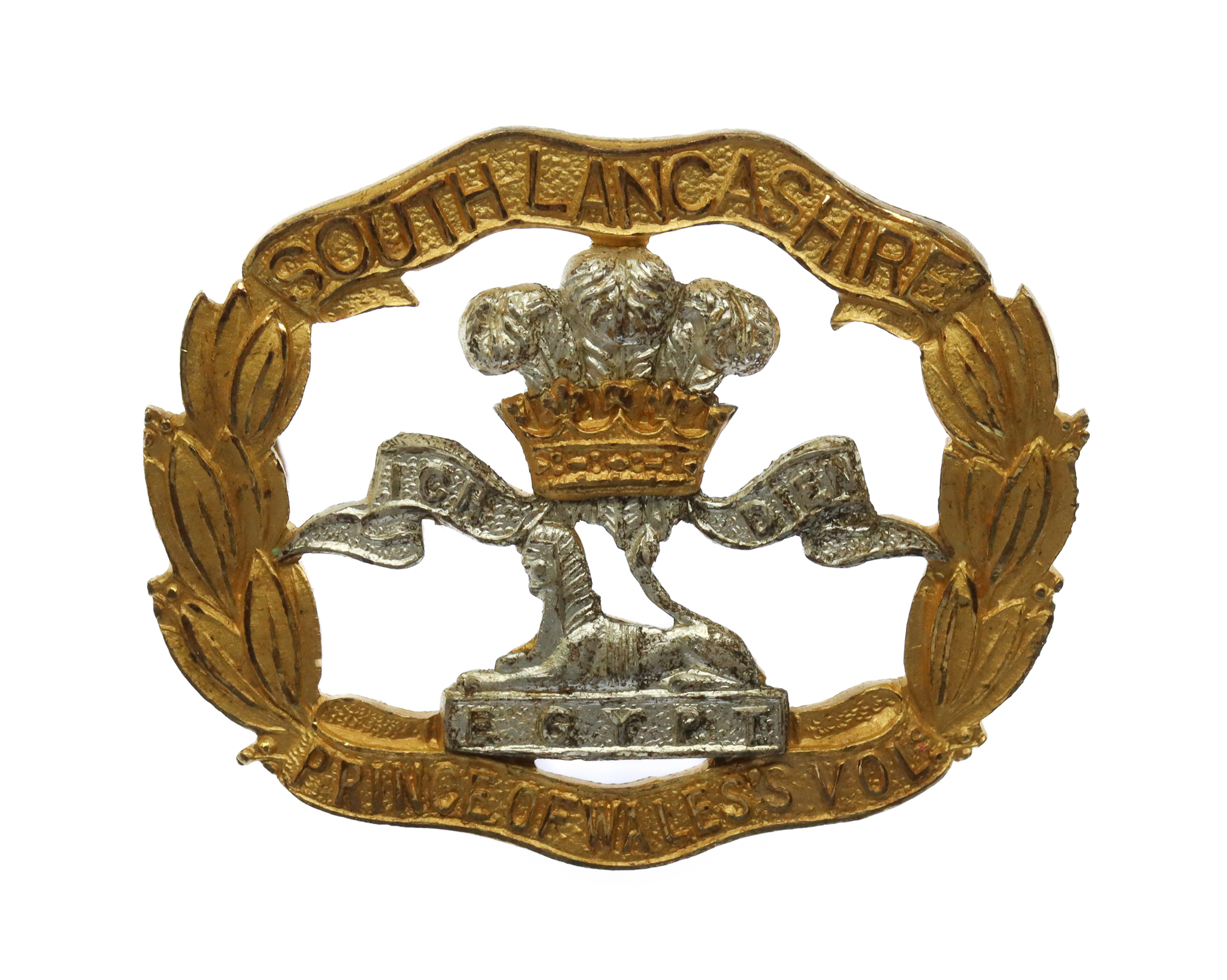 South Lancashire Regiment Officer's  Silvered & Gilt Beret Badge