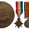 WW1 1914-15 Star Medal Trio and Memorial Plaque - Pte. J. Skain, 12th Bn. Manchester Regiment - K.I.A. 7/7/16