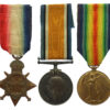 WW1 Casualty 1914-15 Star Medal Trio - Pte. O.G.B. Beck, 8th Bn. Border Regiment