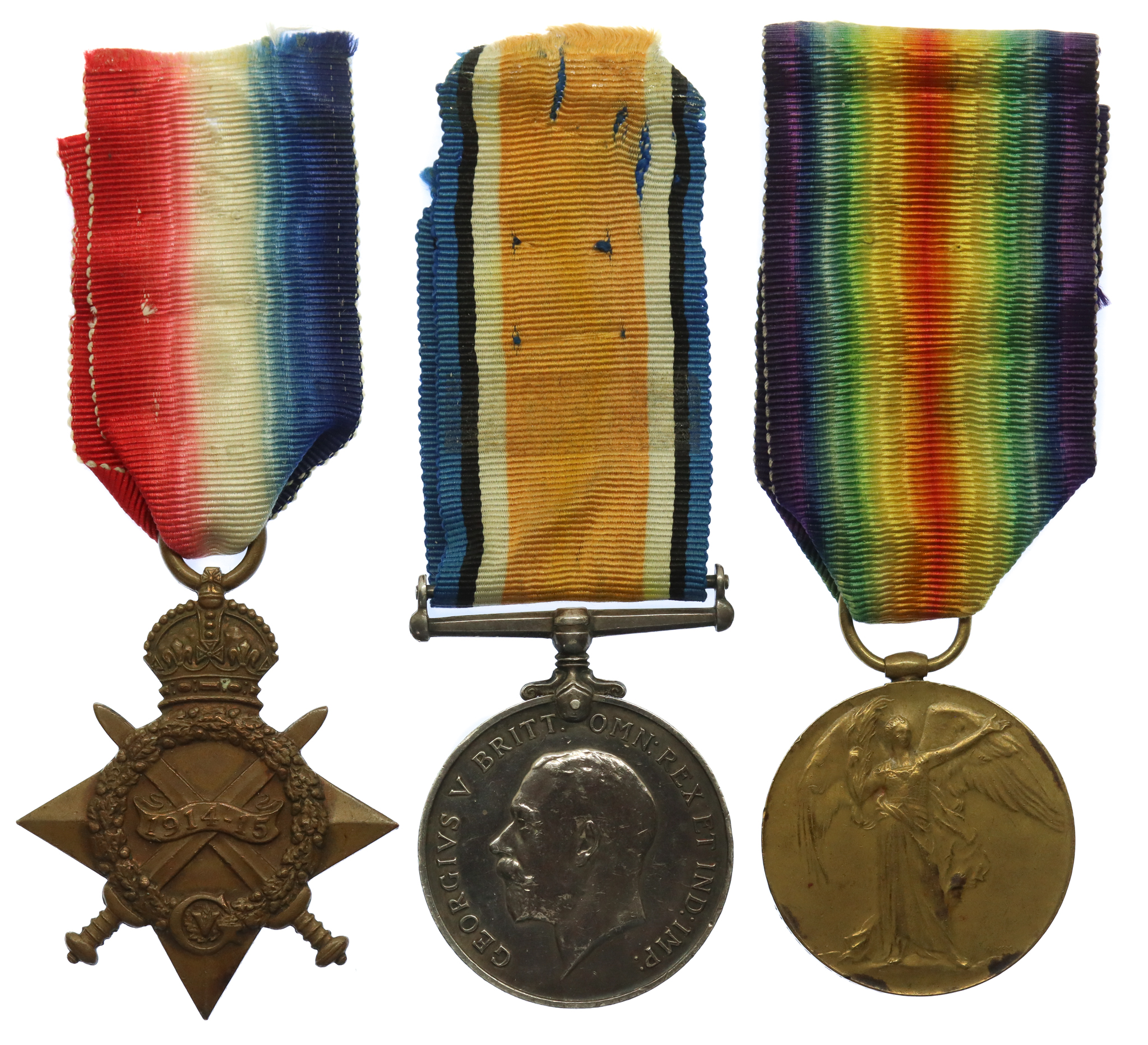 WW1 Casualty 1914-15 Star Medal Trio - Pte. A. Fiddes, 2nd Bn. Scots Guards - K.I.A. 18/5/15