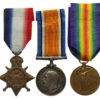 WW1 Casualty 1914 Mons Star Medal Trio - Pte. J. Kelshaw, 1st Bn. King's Liverpool Regiment - K.I.A. 16/5/15