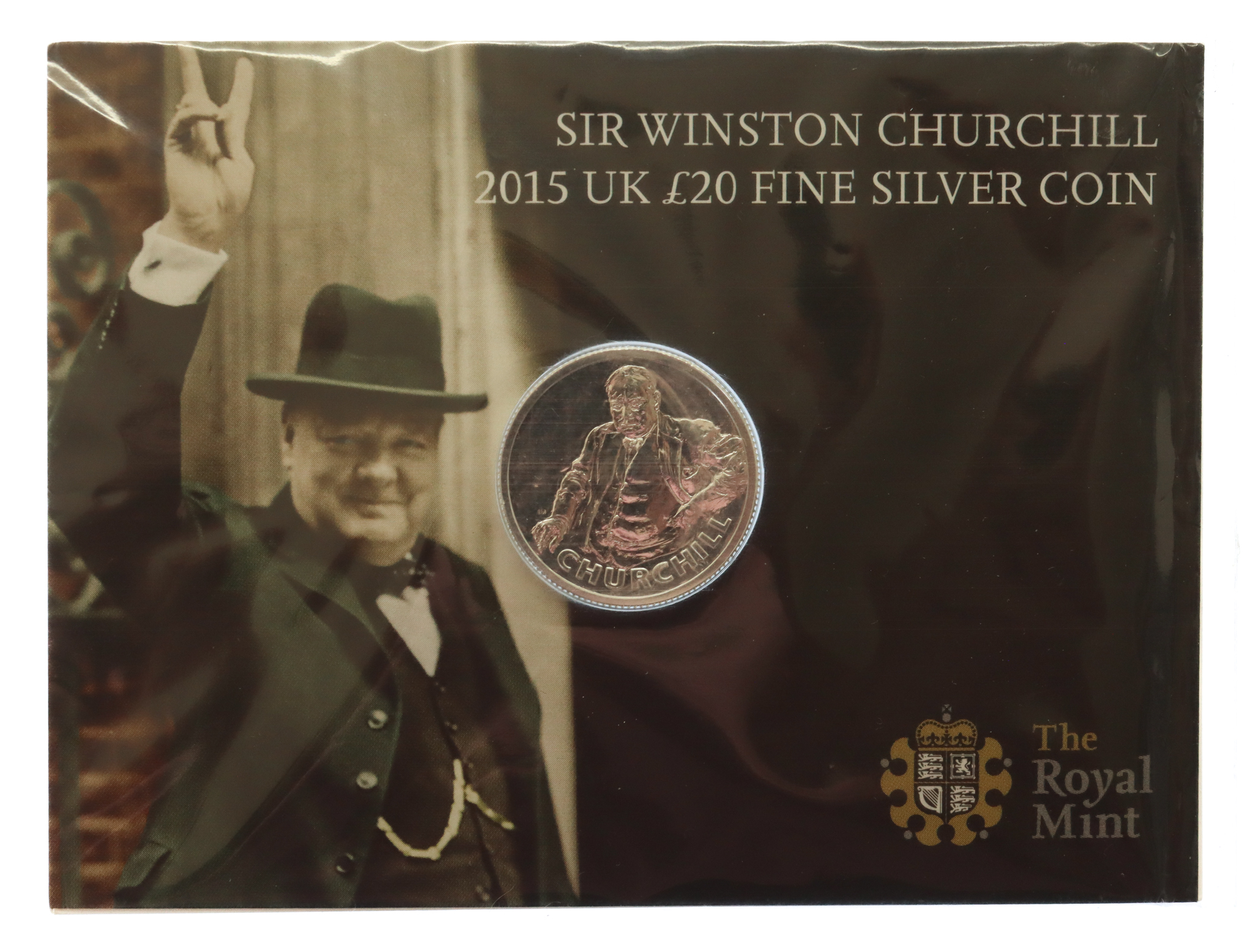 Royal Mint 2015 Winston Churchill UK £20 Brilliant Uncirculated Fine Silver Coin 