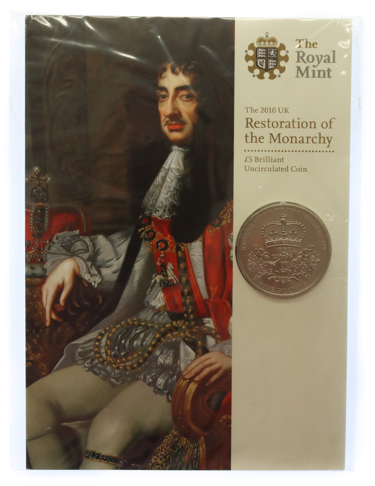 Royal Mint 2010 Restoration of the Monarchy £5 Brilliant Uncirculated Coin
