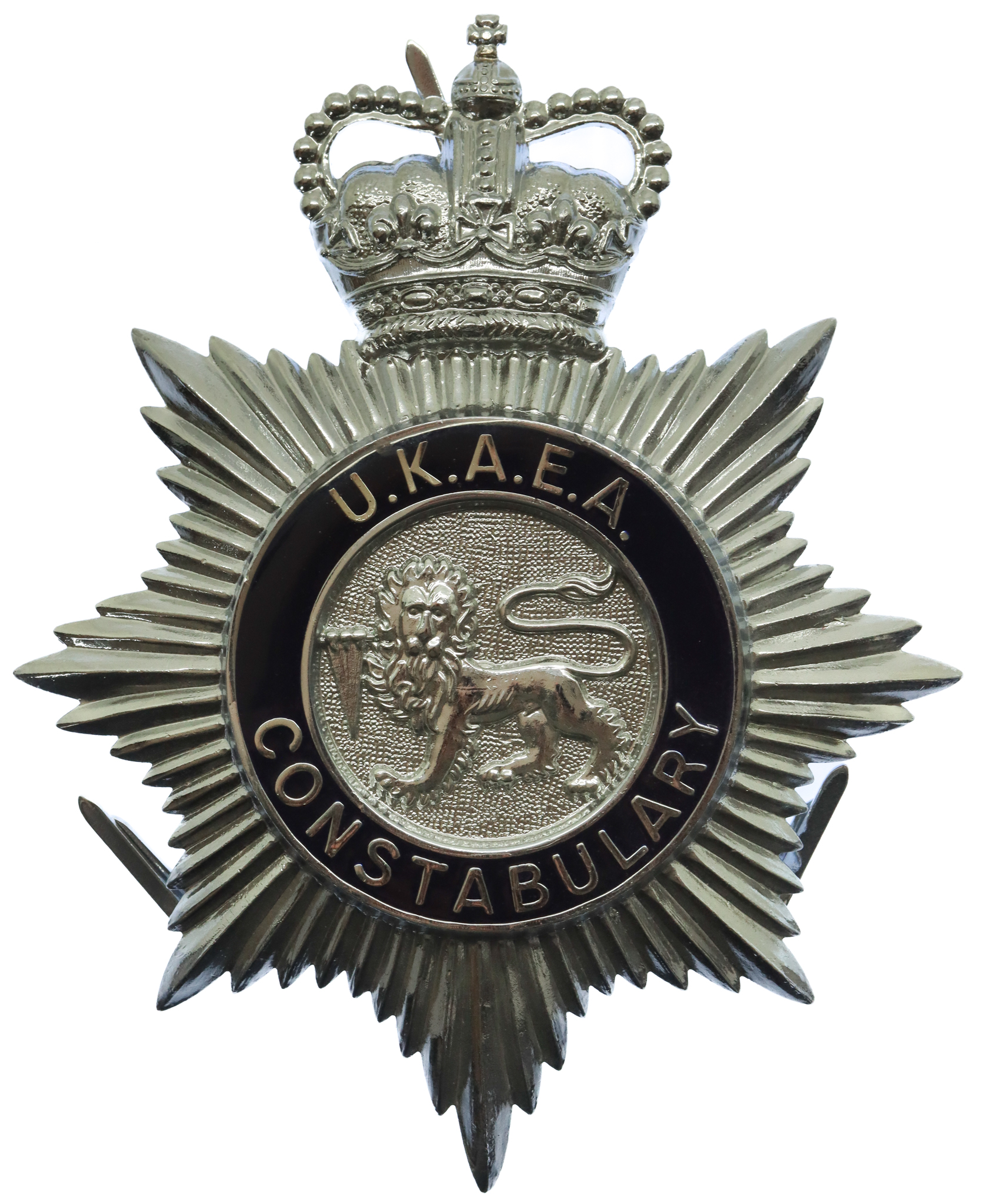 United Kingdom Atomic Energy Authority (U.K.A.E.A.) Constabulary Enamelled Helmet Plate - Queen's Crown