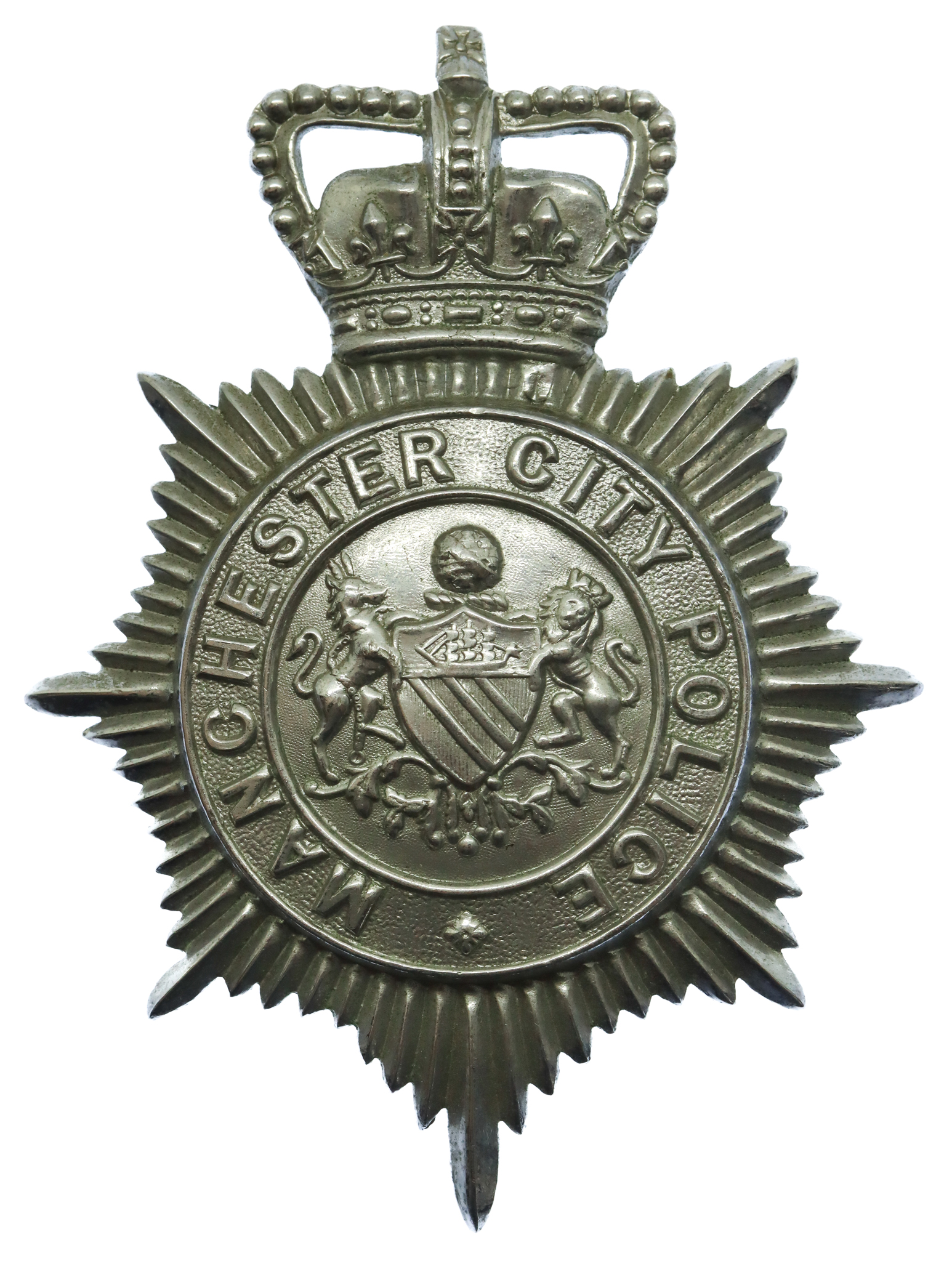 Manchester City Police Helmet Plate - Queen's Crown