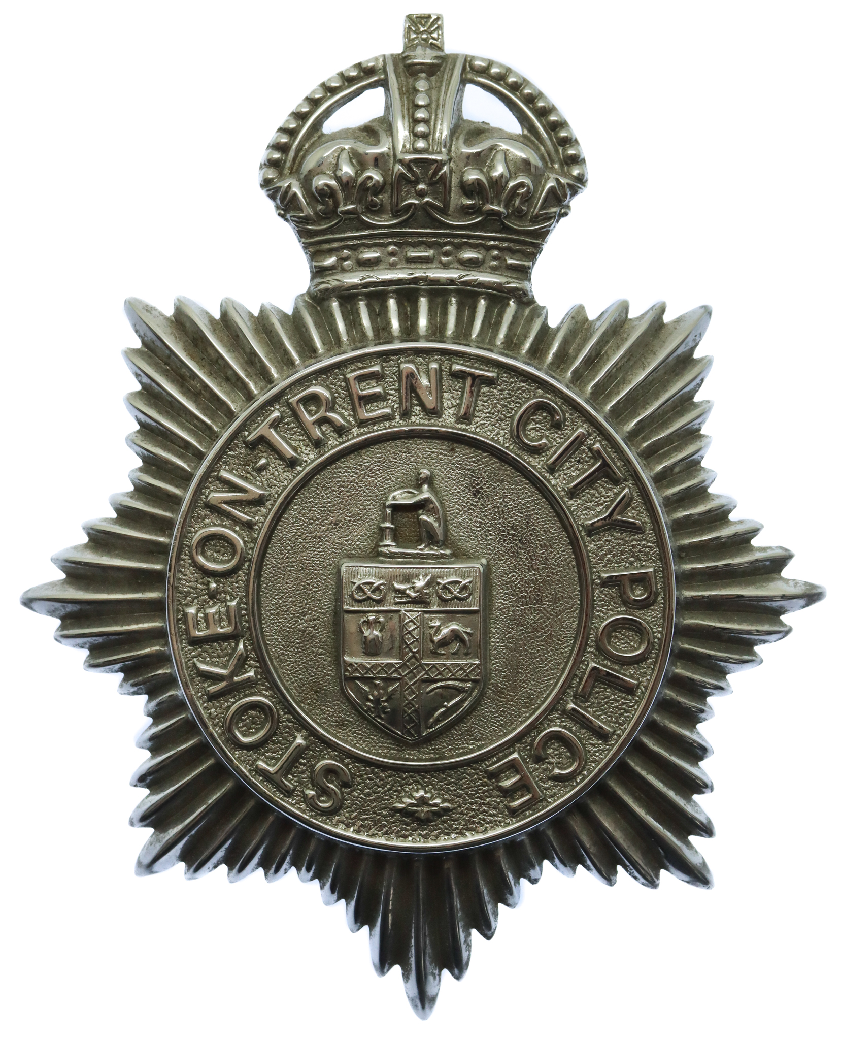 Stoke-on-Trent City Police Helmet Plate - King's Crown