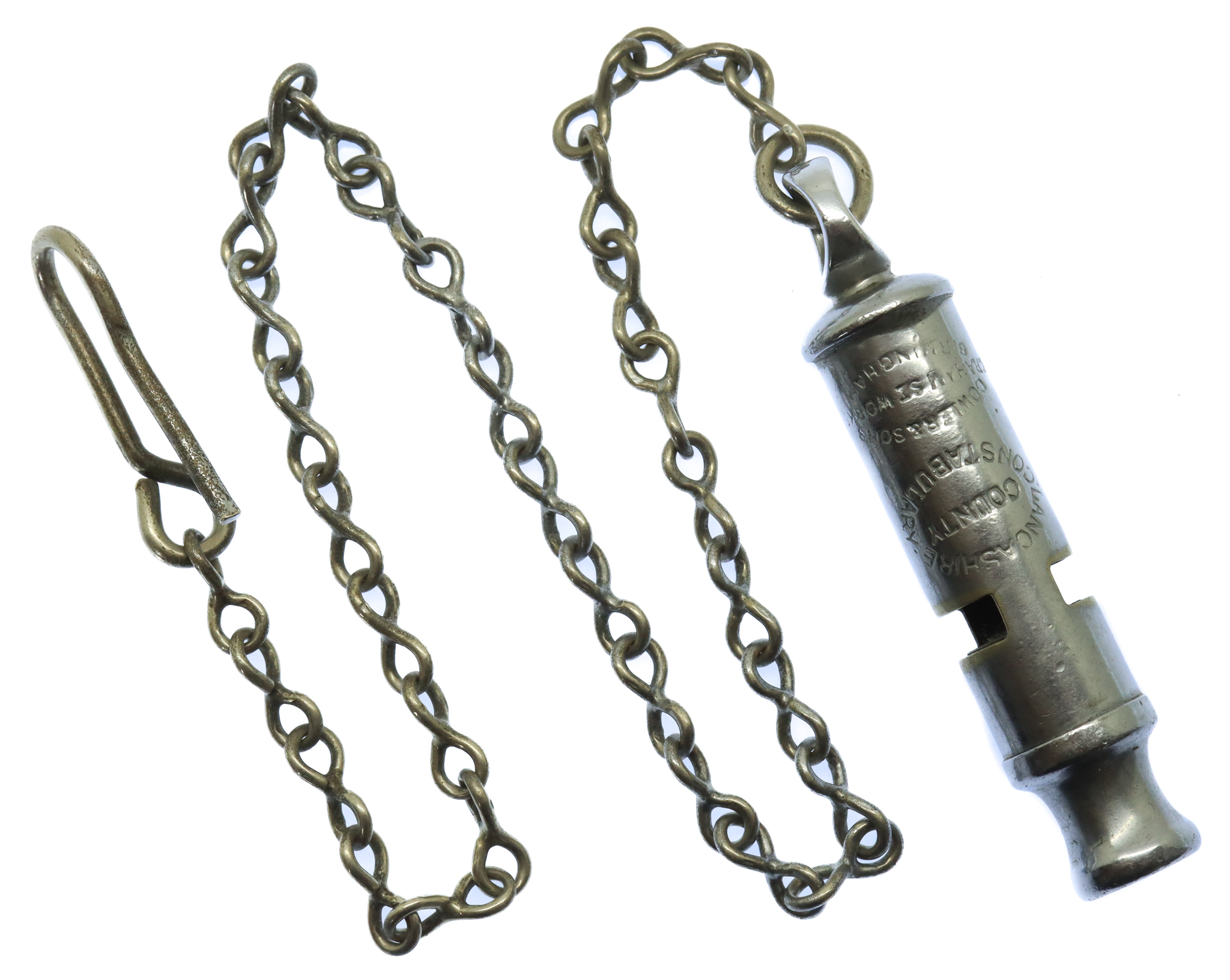 Lancashire County Constabulary Police Whistle & Chain