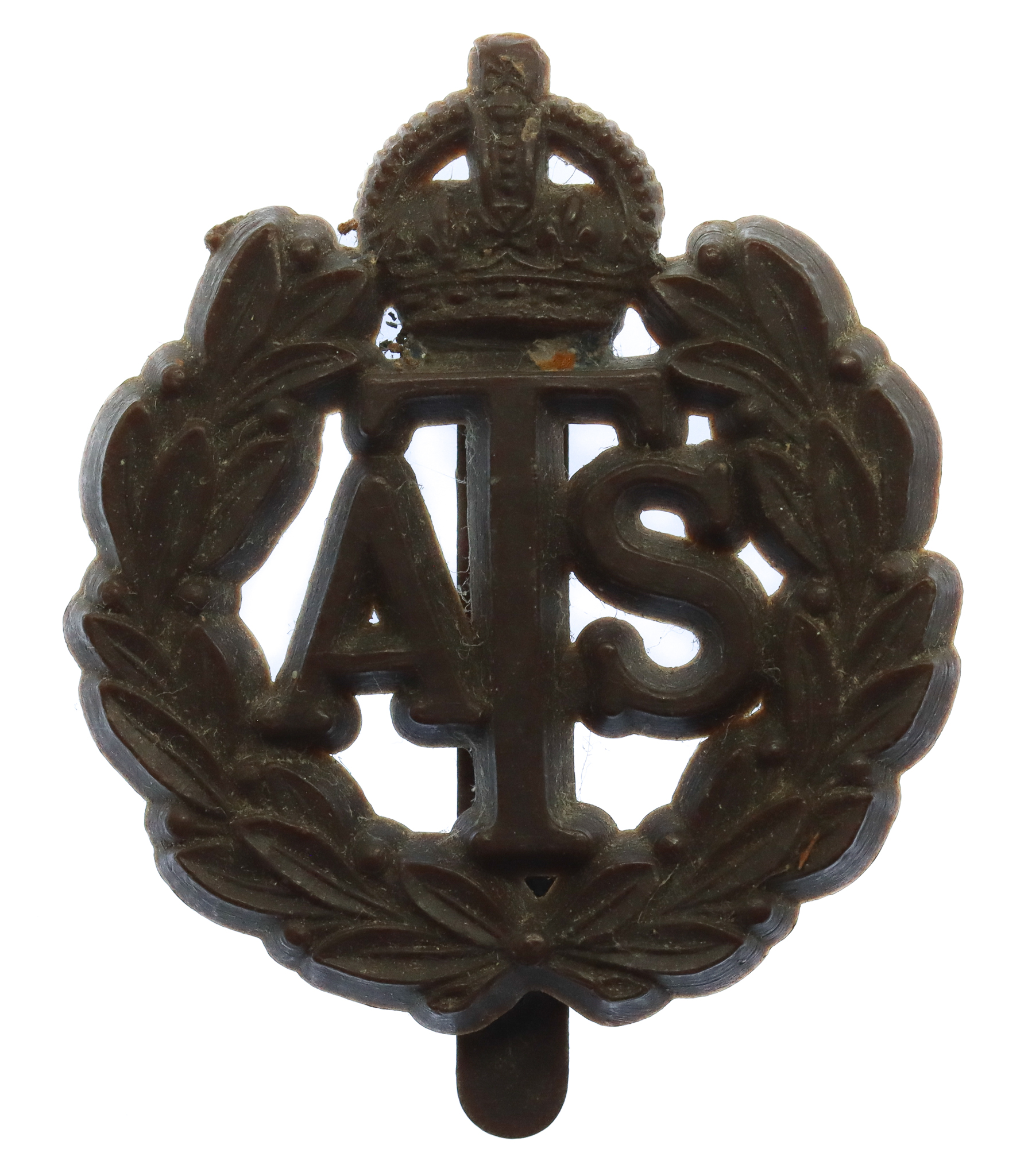 Auxiliary Territorial Service (A.T.S.) WW2 Plastic Economy Cap Badge