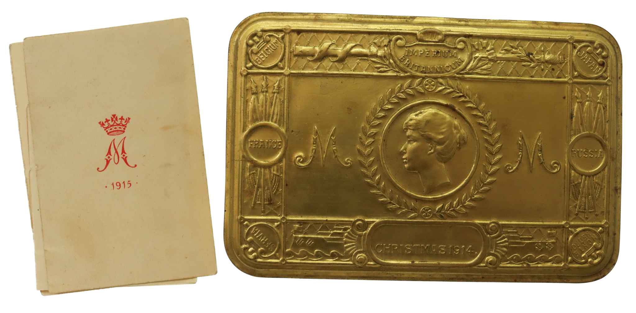 WW1 1914 Princess Mary Christmas Gift Tin with 1915 Christmas Card